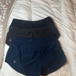 Black and navy blue size 2 lululemon shorts